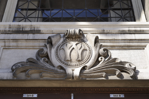 Stone carved UW crest